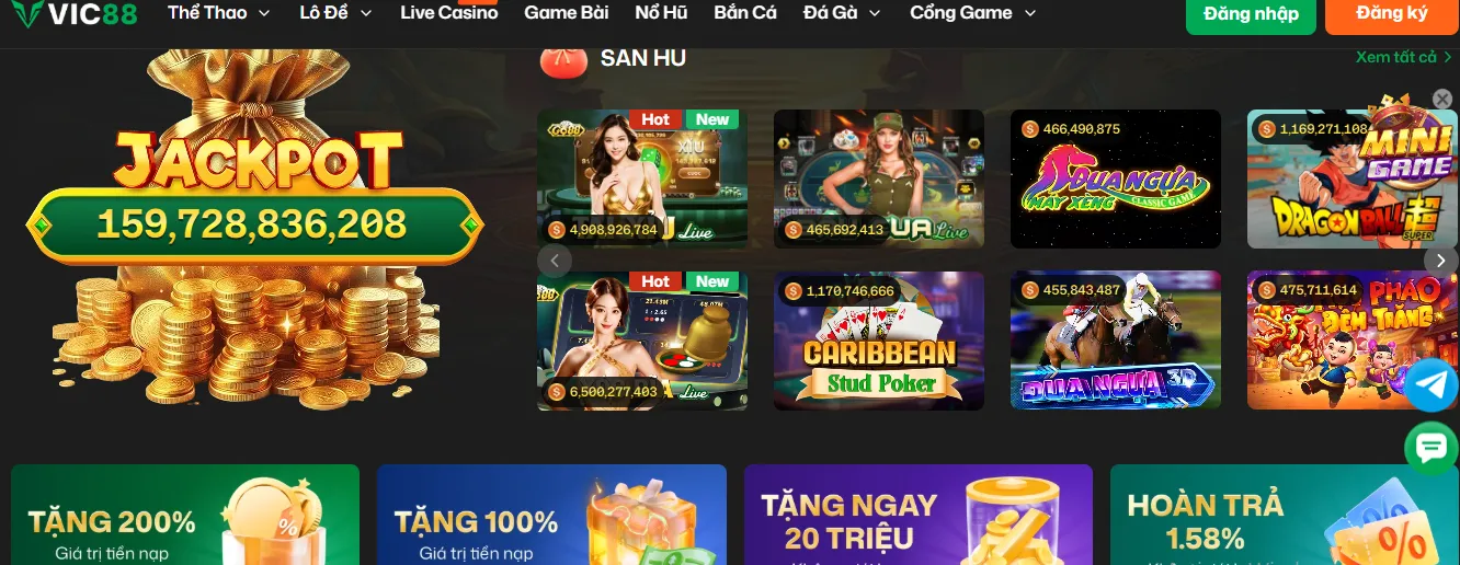 Siêu hũ -  siêu khuyến mãi tại Vic88